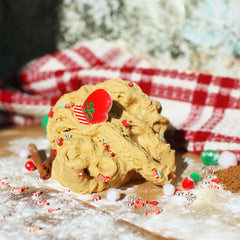Mrs Claus Cookie Dough Christmas Slime Gift For Kids Brown Cinnamon Bakery Scented Clay Creamy Cloud Cream Butter Snow Slime Fantasies Shop 9oz Front View Decoration Unboxed with Charm