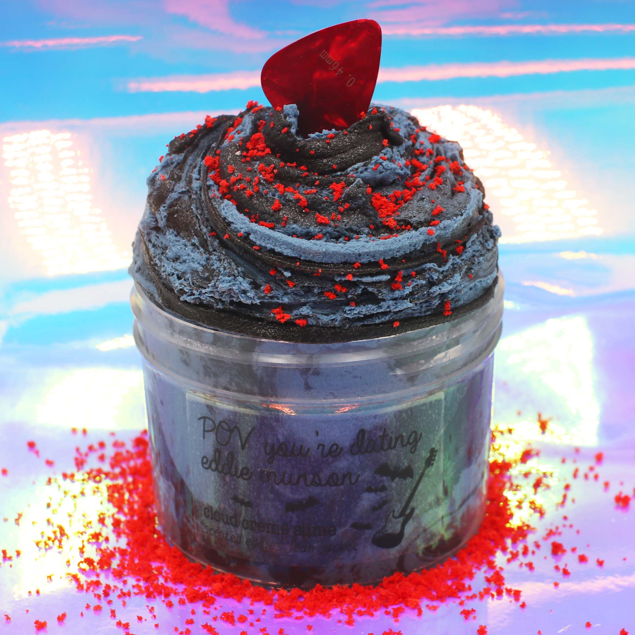 Stranger Things POV Youre Dating Eddie Munson Black Blue Cloud Creme Slime Fantasies Shop 9oz Front View