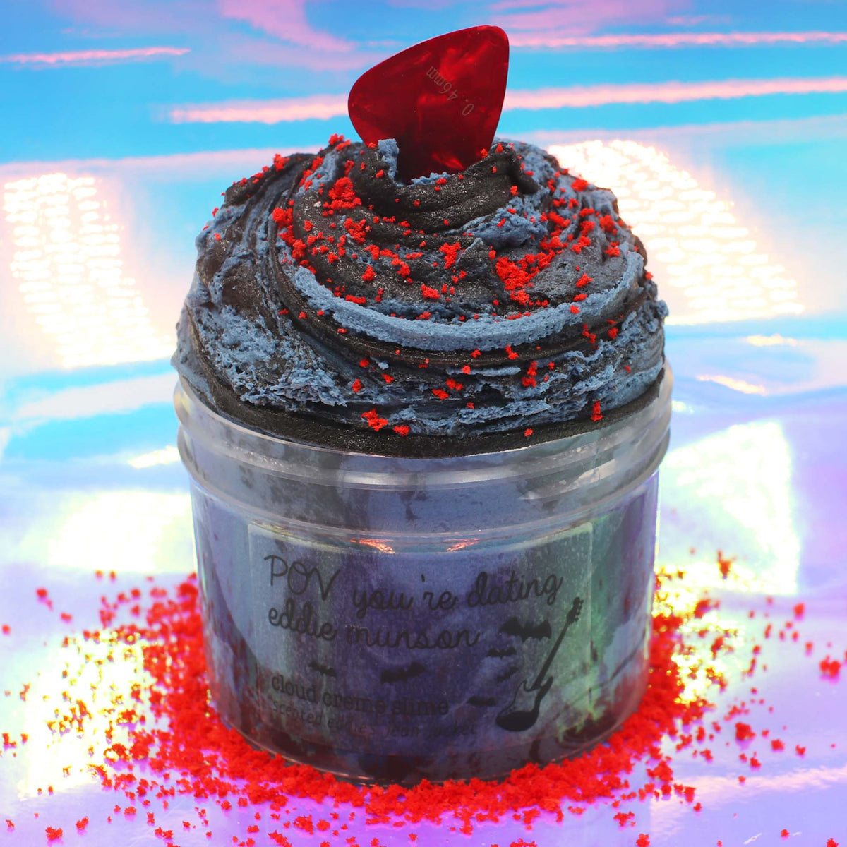 Stranger Things POV Youre Dating Eddie Munson Black Blue Cloud Creme Slime Fantasies Shop 9oz Front View