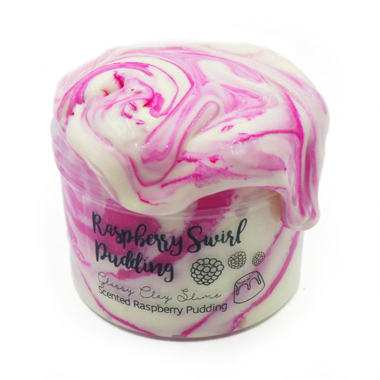 Raspberry Swirl Pudding Glossy Clay Slime