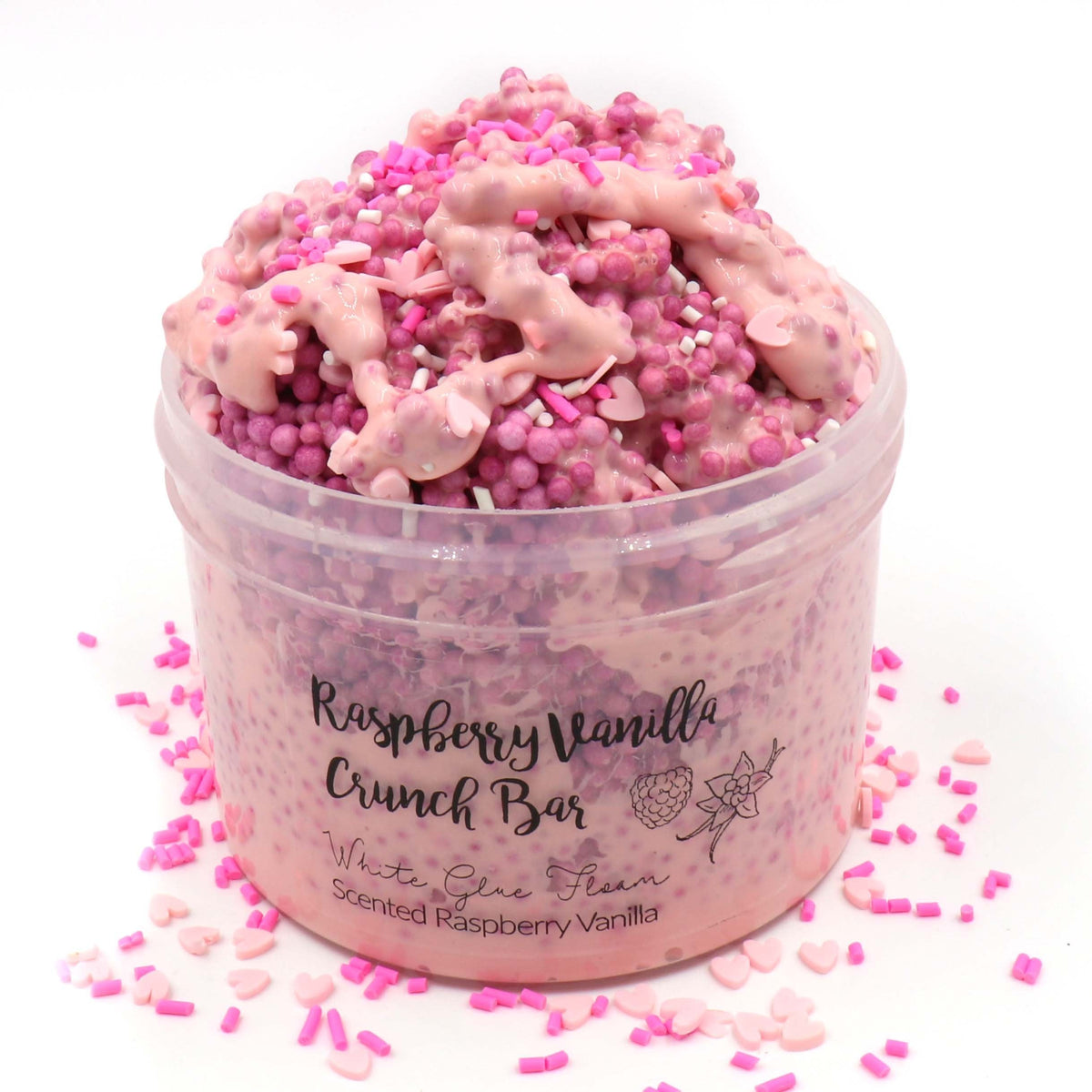 Raspberry Vanilla Crunch Bar White Glue Floam