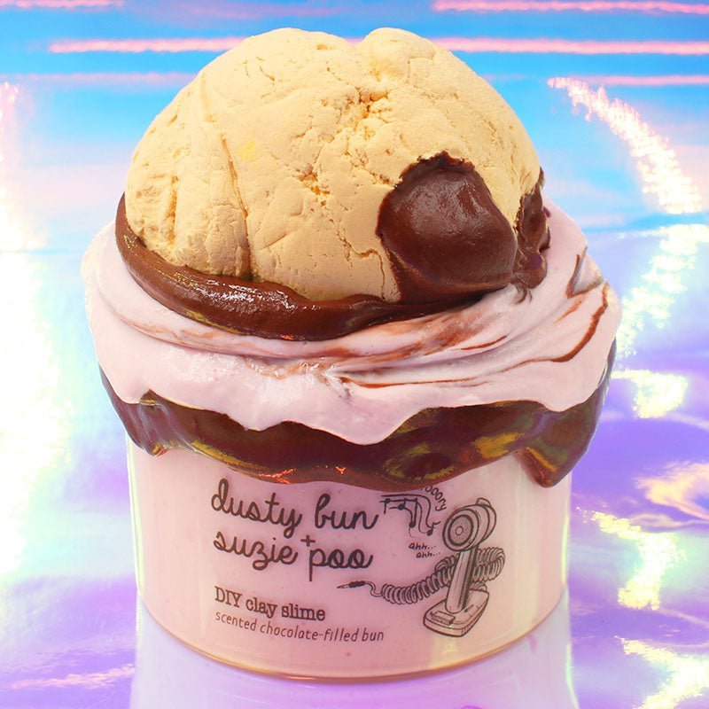 Stranger Things Dusty Bun Suzie Poo Chocolate DIY Clay Slime Fantasies Shop 9oz Front View