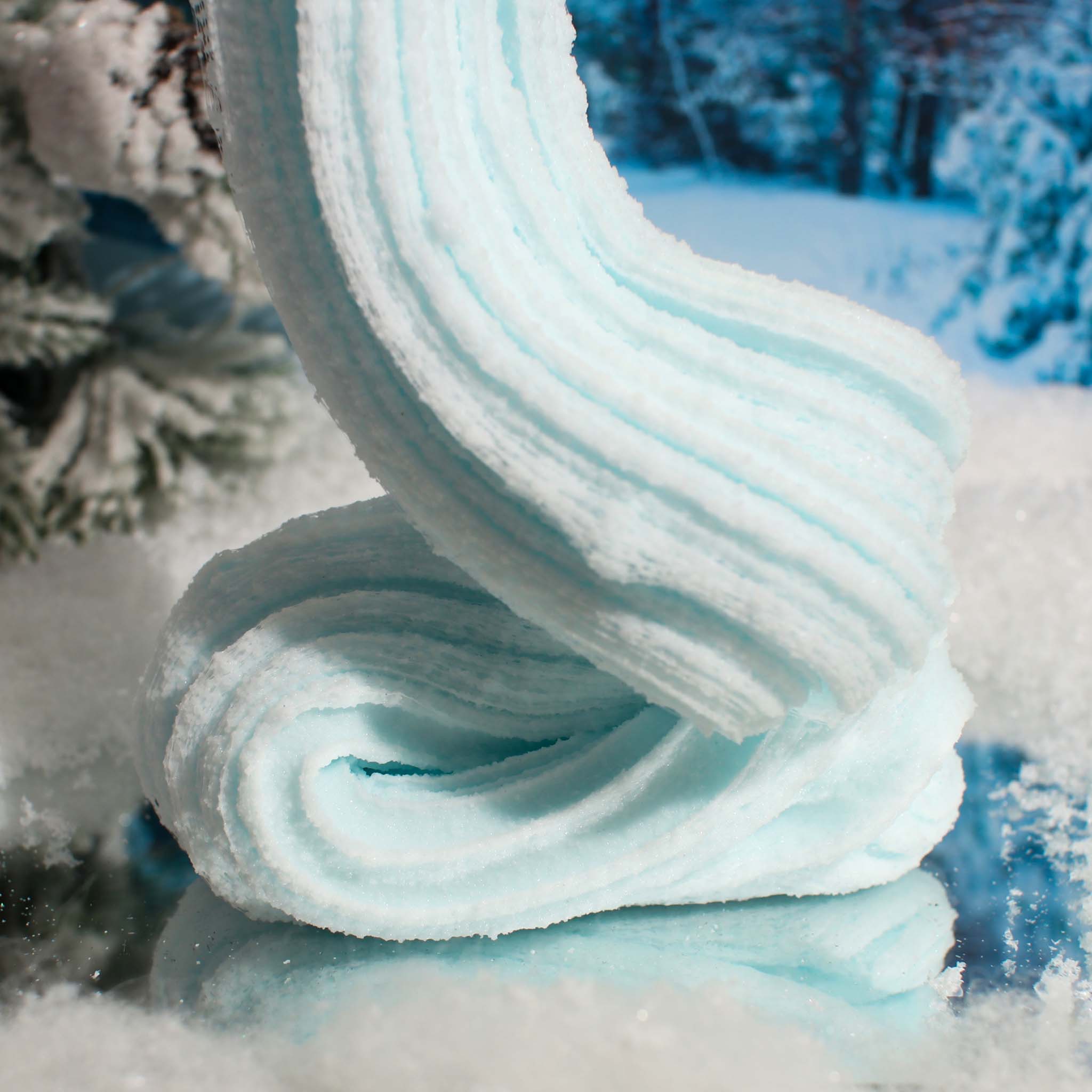 Snowy Ice Skating Day Christmas Glitter White Blue Jelly Clear Slime Fantasies Shop Drizzle Mixed