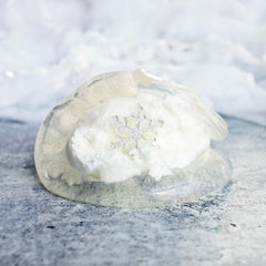 Sparkling Winter Wonderland Christmas Slime Gift For Kids White Peppermint Scented Cloud Clear Slime Fantasies Shop 9oz Front View Decoration Swirl Layered