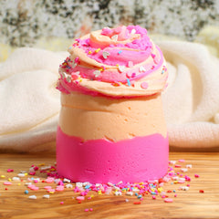 You Got A Peach Of My Heart Cloud Creme Pink Orange Sprinkles Butter Slime Fantasies Shop 9oz Front View Unboxed